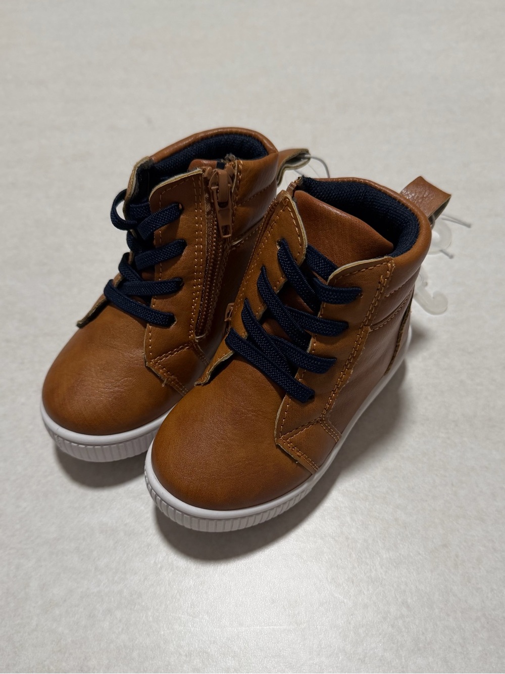 Stepping Stones Faux Leather High-Top Baby Sneakers – Size 5Y